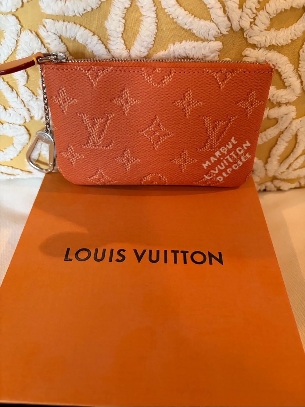 Authentic Louis Vuitton Orange Key Pouch S